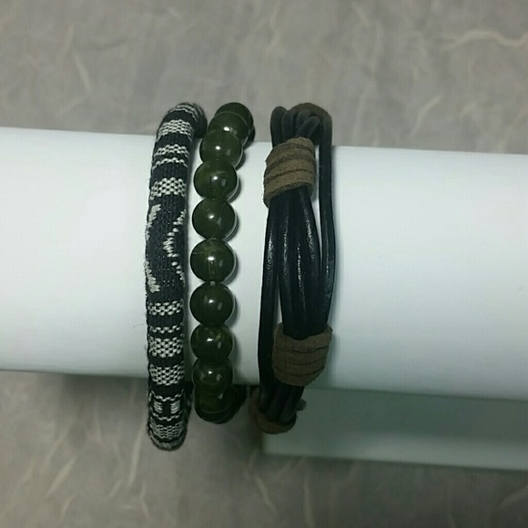 Celebrity Style Other - Bracelets Set 3 green black white